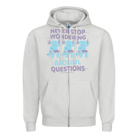Dove Grey axolotl questions Zipper Hoodie - linhVisuals