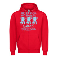 Red axolotl questions Zipper Hoodie - linhVisuals