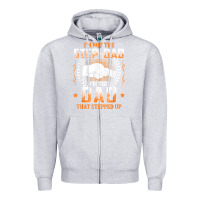 Heather Grey mens i'm not the step dad i'm the dad that stepped up father gift t sh Zipper Hoodie - linhVisuals