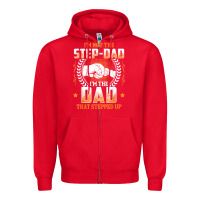 Red mens i'm not the step dad i'm the dad that stepped up father gift t sh Zipper Hoodie - linhVisuals