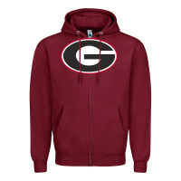 Burgundy georgia a Zipper Hoodie - linhVisuals
