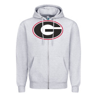 Heather Grey georgia a Zipper Hoodie - linhVisuals