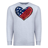 Heather Grey leopard with american flag Premium Sweatshirt - RanaPortraitStore