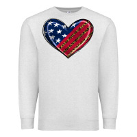Oatmeal Heather leopard with american flag Premium Sweatshirt - RanaPortraitStore
