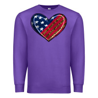Purple leopard with american flag Premium Sweatshirt - RanaPortraitStore