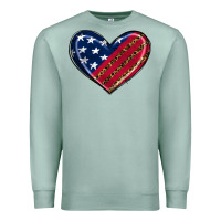 Seafoam leopard with american flag Premium Sweatshirt - RanaPortraitStore