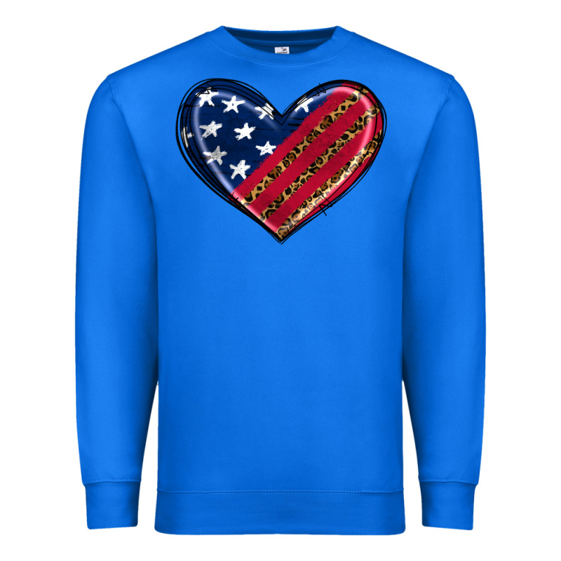Leopard With American Flag Premium Sweatshirt by RanaPortraitStore | Teevron