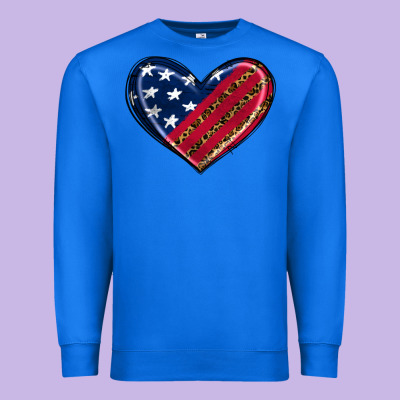 Leopard With American Flag Premium Sweatshirt Designed By Ranaportraitstore