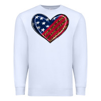 White leopard with american flag Premium Sweatshirt - RanaPortraitStore