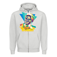 Dove Grey stevie wonder vintage Zipper Hoodie - linhVisuals
