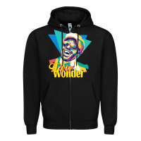 Black stevie wonder vintage Zipper Hoodie - linhVisuals