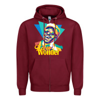 Burgundy stevie wonder vintage Zipper Hoodie - linhVisuals
