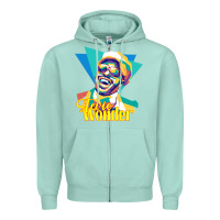 Seafoam stevie wonder vintage Zipper Hoodie - linhVisuals