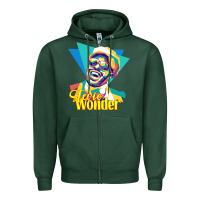 Sports Green stevie wonder vintage Zipper Hoodie - linhVisuals