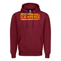 Burgundy suitable-pollo-campero-worn Zipper Hoodie - linhVisuals