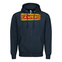 Navy suitable-pollo-campero-worn Zipper Hoodie - linhVisuals