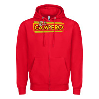 Red suitable-pollo-campero-worn Zipper Hoodie - linhVisuals