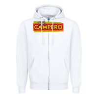 White suitable-pollo-campero-worn Zipper Hoodie - linhVisuals