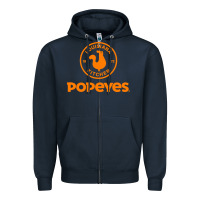 Navy suitable-popeyes-worn Zipper Hoodie - linhVisuals