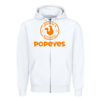 White suitable-popeyes-worn Zipper Hoodie - linhVisuals