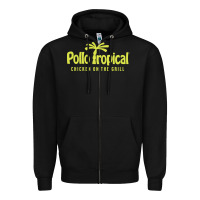 Black suitable-pollo-tropical-worn Zipper Hoodie - linhVisuals