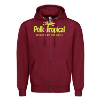 Burgundy suitable-pollo-tropical-worn Zipper Hoodie - linhVisuals