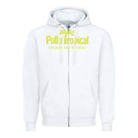 White suitable-pollo-tropical-worn Zipper Hoodie - linhVisuals