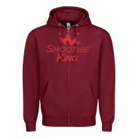 Burgundy suitable-smoothie-king-worn Zipper Hoodie - linhVisuals