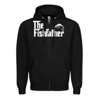 Black mens the fishfather funny fish father day lover t shirt t shirt Zipper Hoodie - linhVisuals
