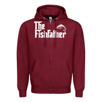 Burgundy mens the fishfather funny fish father day lover t shirt t shirt Zipper Hoodie - linhVisuals