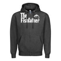 Charcoal Heather mens the fishfather funny fish father day lover t shirt t shirt Zipper Hoodie - linhVisuals