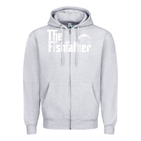 Heather Grey mens the fishfather funny fish father day lover t shirt t shirt Zipper Hoodie - linhVisuals