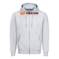 Heather Grey suitable-yoshinoya-worn Zipper Hoodie - linhVisuals