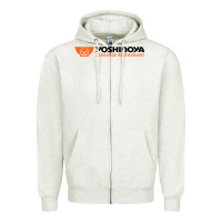 Oatmeal Heather suitable-yoshinoya-worn Zipper Hoodie - linhVisuals