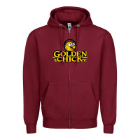 Burgundy suitable-golden-chick-worn Zipper Hoodie - linhVisuals