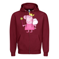 Burgundy pig Zipper Hoodie - linhVisuals