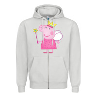 Dove Grey pig Zipper Hoodie - linhVisuals