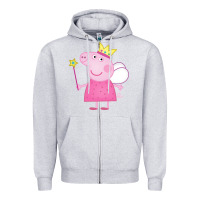 Heather Grey pig Zipper Hoodie - linhVisuals