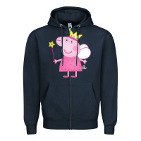 Navy pig Zipper Hoodie - linhVisuals