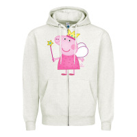Oatmeal Heather pig Zipper Hoodie - linhVisuals