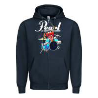 Navy the muppet show animal playing pearl drums Zipper Hoodie - linhVisuals