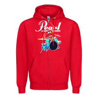 Red the muppet show animal playing pearl drums Zipper Hoodie - linhVisuals
