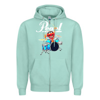 Seafoam the muppet show animal playing pearl drums Zipper Hoodie - linhVisuals