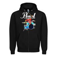 Black the muppet show animal playing pearl drums Zipper Hoodie - linhVisuals