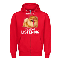 Red pomeranian i hear you not listening t shirt Zipper Hoodie - linhVisuals