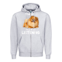 Heather Grey pomeranian i hear you not listening t shirt Zipper Hoodie - linhVisuals