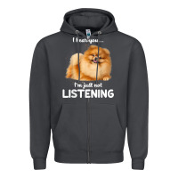 Smoke pomeranian i hear you not listening t shirt Zipper Hoodie - linhVisuals