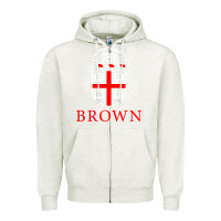 Oatmeal Heather brown university Zipper Hoodie - linhVisuals