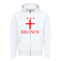 White brown university Zipper Hoodie - linhVisuals