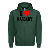 Sports Green i love masonry Zipper Hoodie - linhVisuals
